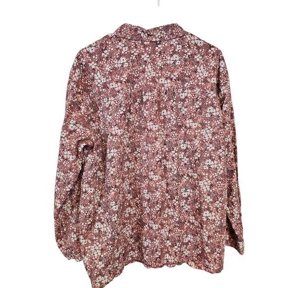Anthropologie Pilcro The Sasha Smocked Button Down Ditsy Floral Collar Blouse - Picture 3 of 9